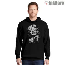 Misfits Glam Noir Icon Portrait Shirt on black hoodie for men graphic tee