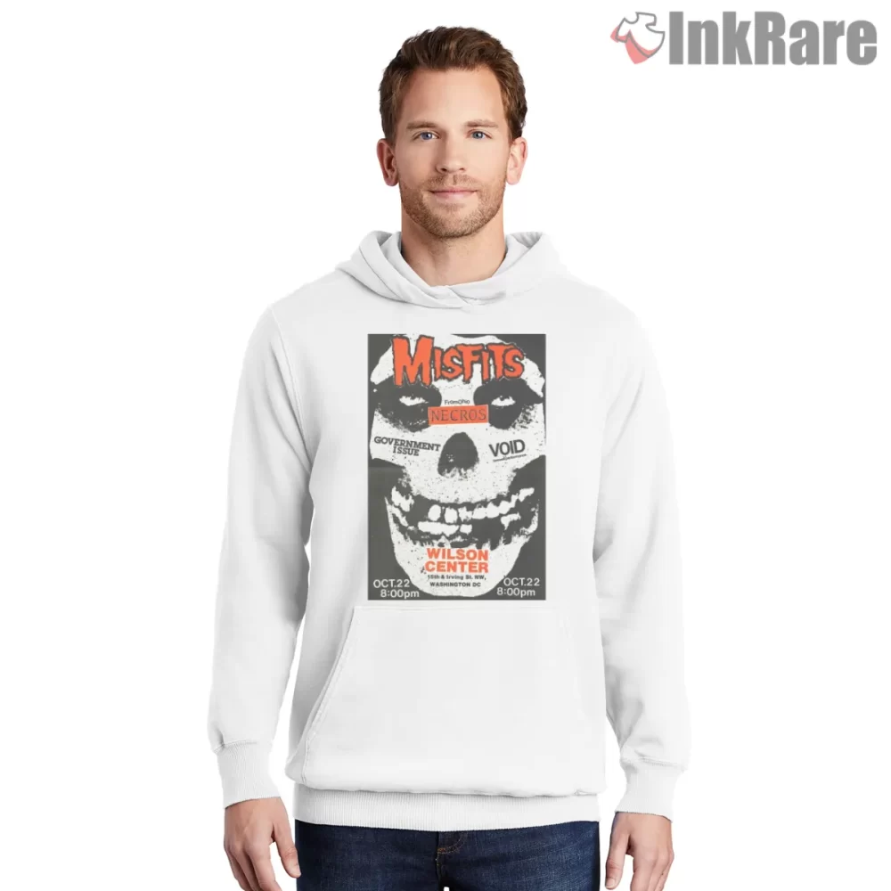Misfits Government Issue Void Wilson Center Poster Shirt on white hoodie for men graphic tee