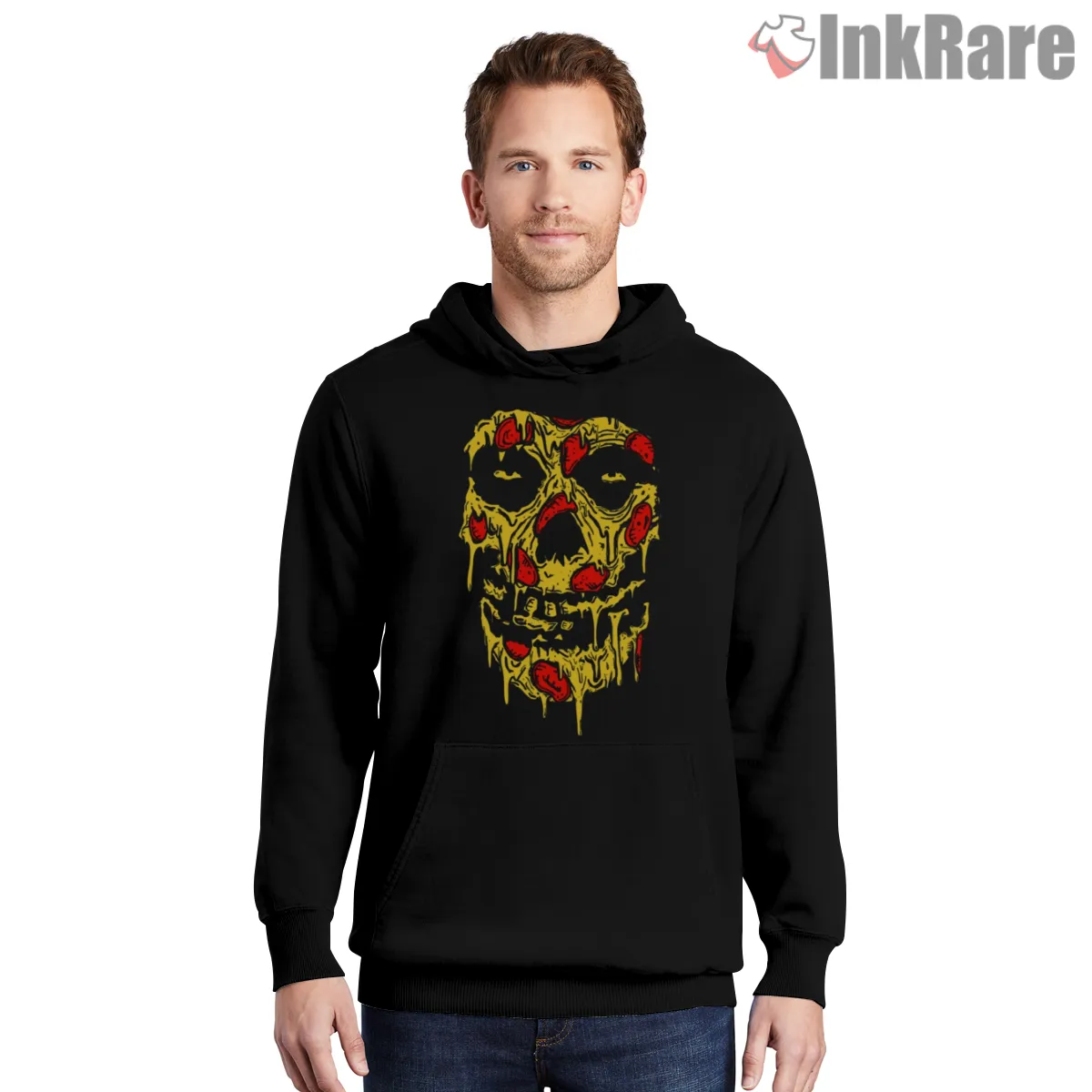 Misfits Grateful Pizza Parody Shirt on black hoodie for men graphic tee