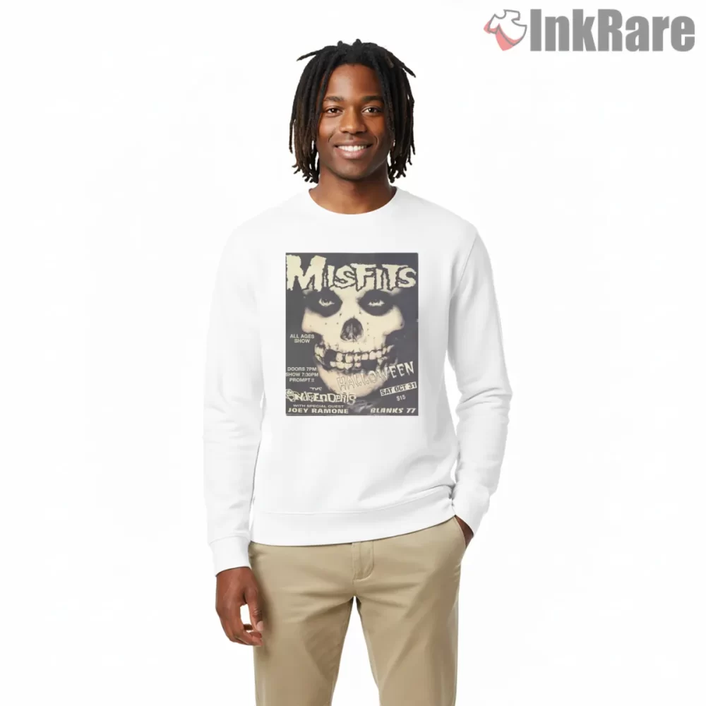 Misfits Halloween Skull Gig Flyer Shirt on graphic shirt for men graphic tee