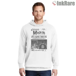 Misfits Hollywood Babylon Cinema Poster Shirt on white hoodie for men graphic tee