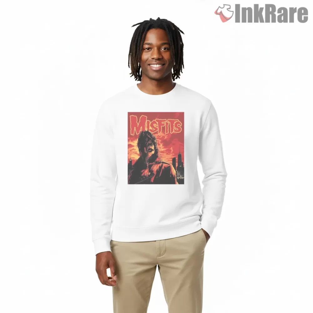 Misfits Hooded Antihero Sunset City Shirt on graphic shirt for men graphic tee