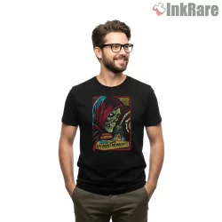 Misfits Hybrid Moments Retro Comic Poster Shirt on black short sleeve shirt for men graphic tee