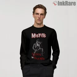 Misfits Legacy Of Brutality Skeleton Rider Shirt on black long sleeve shirt for men graphic tee