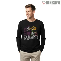 Misfits Moonlit Fiend Scene Vintage Shirt on black long sleeve shirt for men graphic tee