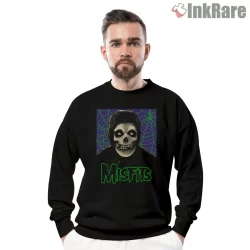 Misfits Neon Spiderweb Skull Hood Shirt on graphic shirt for men graphic tee