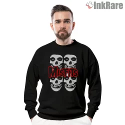 Misfits Red Horror Typography Skull Stack Shirt on graphic shirt for men graphic tee