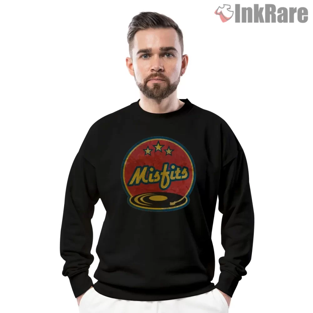 Misfits Retro Circle Badge Wordmark Shirt on graphic shirt for men graphic tee