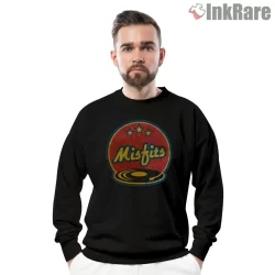 Misfits Retro Circle Badge Wordmark Shirt on graphic shirt for men graphic tee