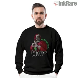 Misfits Santa Skull Holiday Sack Horror Punk Shirt on graphic shirt for men graphic tee