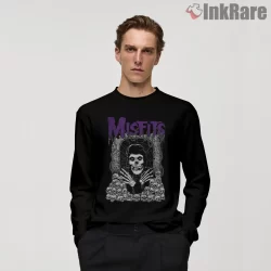 Misfits Skull Pile Horror Poster Shirt on black long sleeve shirt for men graphic tee