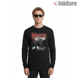 Misfits The Devils Rain Storm Poster Shirt on black long sleeve shirt for men graphic tee