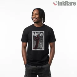 Misfits Vintage Horror Punk Magazine Cover Shirt on black short sleeve shirt for men graphic tee