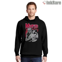 Misfits Vintage Horror Romance Tour Shirt on black hoodie for men graphic tee