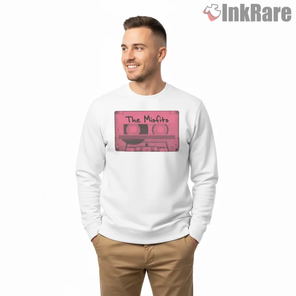 Misfits Vintage Pink Cassette Tape Shirt on graphic shirt for men graphic tee