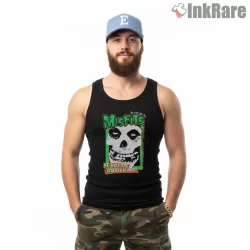Misfits We Walk The Streets At Night Shirt on black tank top for men graphic tee
