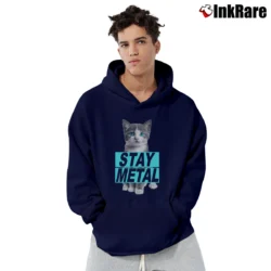 Men’s Miss May I Evil Cat Rock Metal Band Pullover Hoodie in navy | Cozy, Durable, Modern Fit