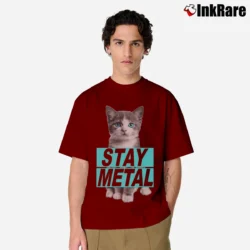 Men’s Miss May I Evil Cat Rock Metal Band Classic T-Shirt in maroon | Soft, Breathable Everyday Wear