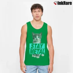 Men’s Miss May I Evil Cat Rock Metal Band Tank Top in irish green | Breathable, Active-Friendly Design