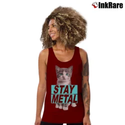 Women’s Miss May I Evil Cat Rock Metal Band Tank Top in maroon | Lightweight, Movement-Friendly