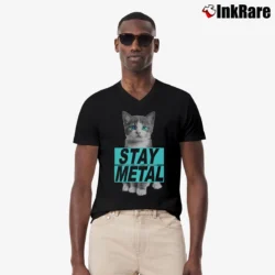 Men’s Miss May I Evil Cat Rock Metal Band V-Neck Tee in black | Sharp, Breathable, Everyday Staple