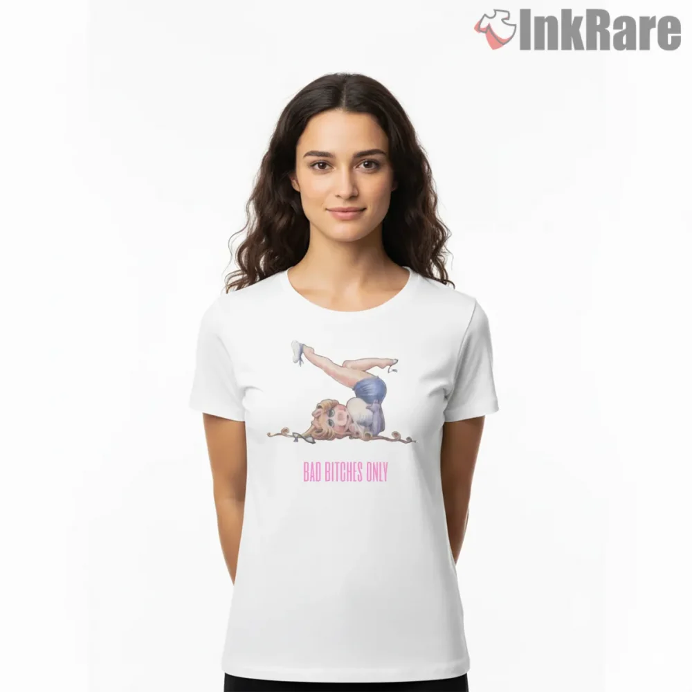 Miss Piggy Vintage Pinup Attitude Bold Statement Shirt on white short sleeve shirt for women graphic tee