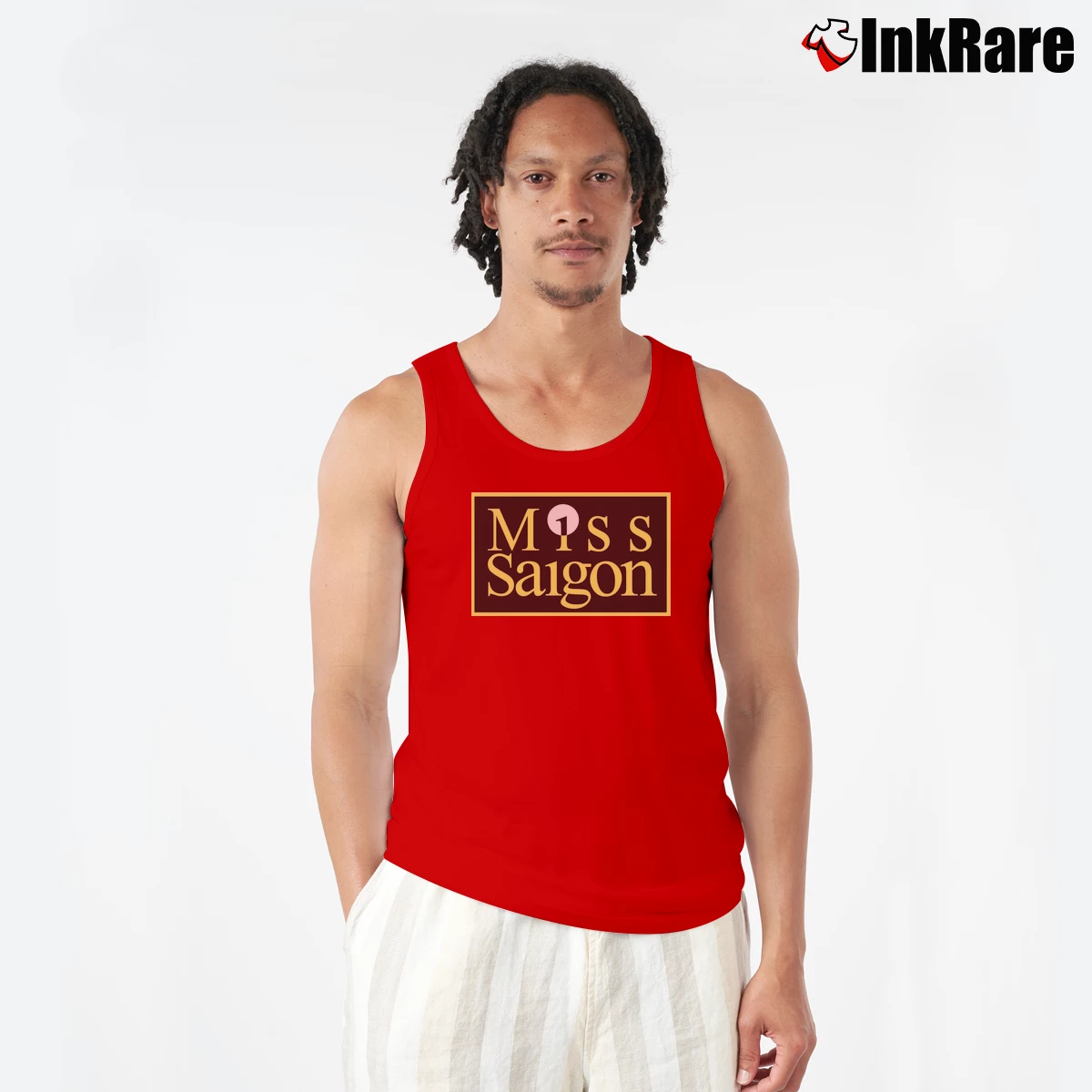 Men’s Miss Saigon Broadway Musical Tank Top in red | Breathable, Active-Friendly Design
