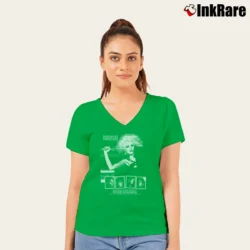 Women’s missing persons rhyme and reason 80s new wave band V-Neck Tee in irish green | Chic Neckline, Soft Texture