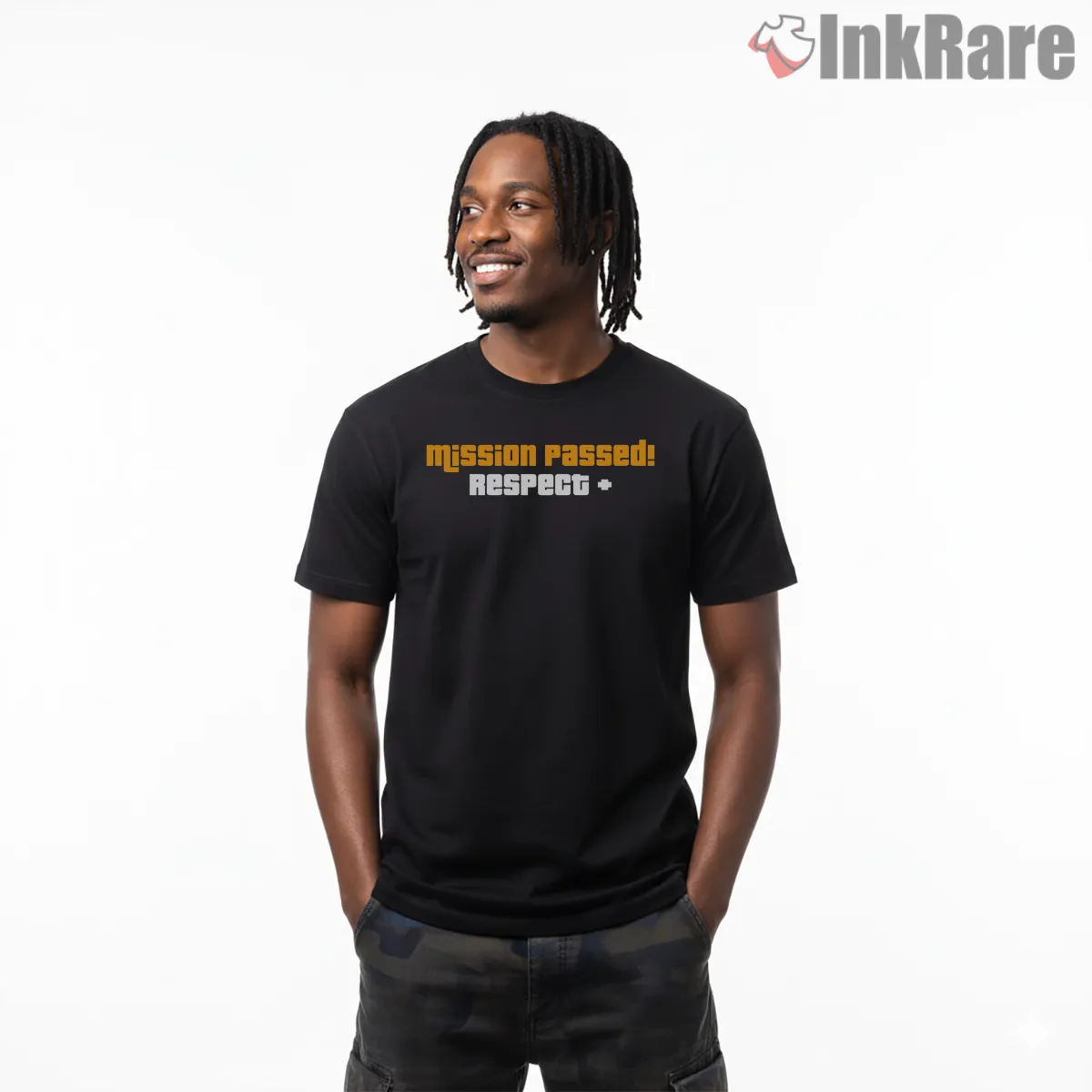 Mission Passed Respect Plus Clean Gta Notification Shirt on black short sleeve shirt for men graphic tee