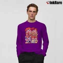 Men’s Misty Pokemon Custom Retro Graphic Long-Sleeve Shirt in purple | Sleek, Lightweight, Year-Round Wear