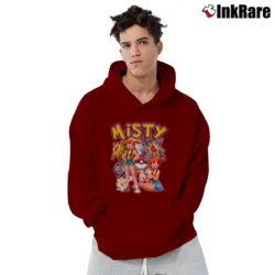 Men’s Misty Pokemon Retro Vintage Custom Pullover Hoodie in maroon | Cozy, Durable, Modern Fit