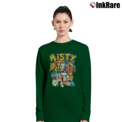 Women’s Misty Pokemon Retro Vintage Custom Long-Sleeve Top in forest green | Sleek, Versatile, All-Season
