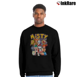 Men’s Misty Pokemon Retro Vintage Custom Crewneck Sweatshirt in black | Cozy Fabric, Clean Style