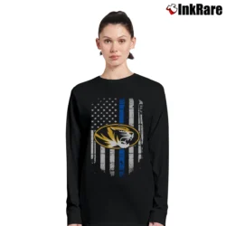 Women’s Mizzou Tigers Thin Blue Line Support Graphic Long-Sleeve Top in black | Sleek, Versatile, All-Season
