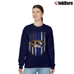 Women’s Mizzou Tigers Thin Blue Line Support Graphic Relaxed Sweatshirt in navy | Soft, Laid-Back Vibe