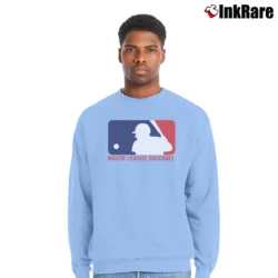 Men’s MLB Major League Baseball Logo Crewneck Sweatshirt in light blue | Cozy Fabric, Clean Style
