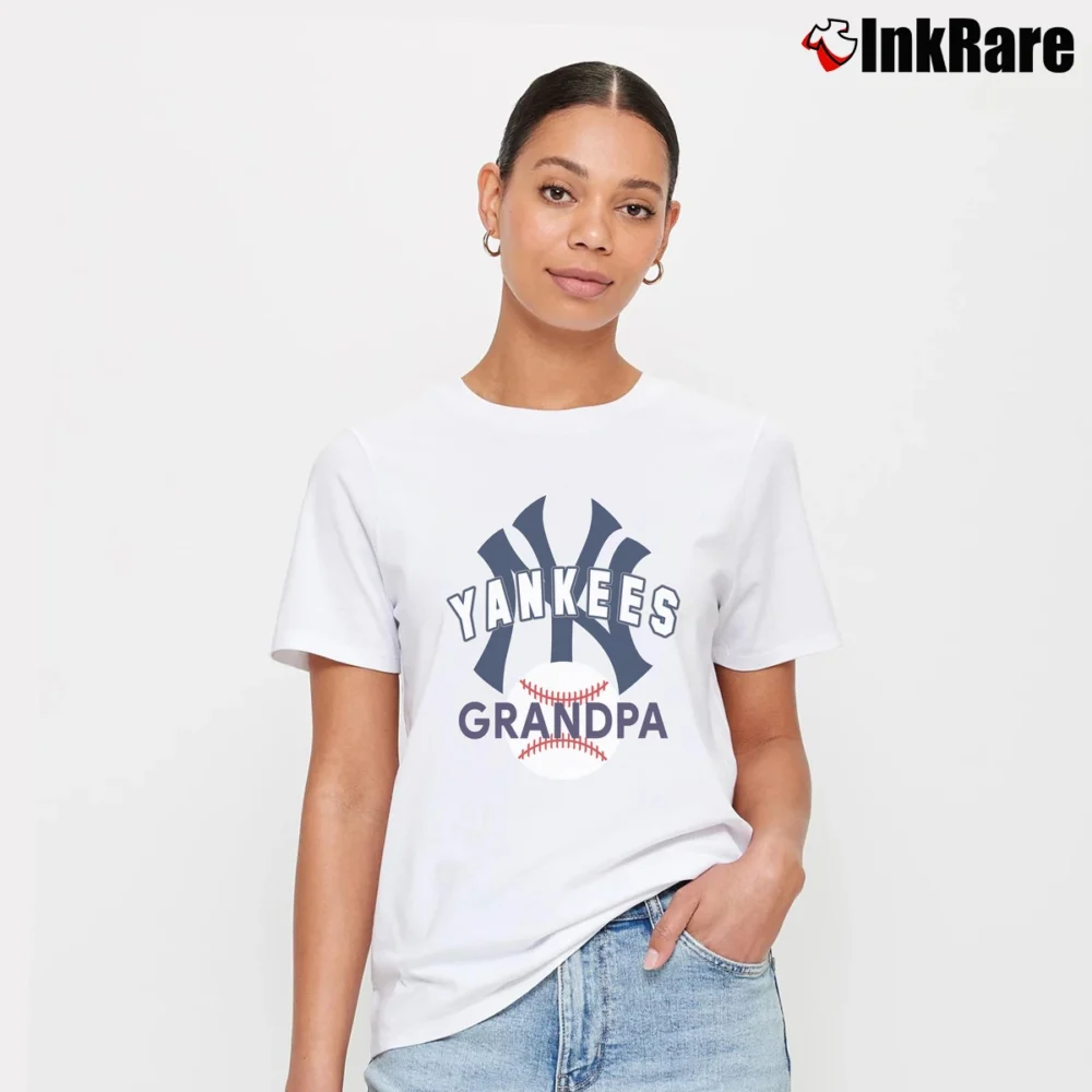 Women’s MLB New York Yankees Grandpa Signature T-Shirt in white | Soft, Flattering Fit