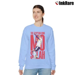 Women’s mo salah the egyptian king for Liverpool Fans and Soccer Lovers Relaxed Sweatshirt in light blue | Soft, Laid-Back Vibe