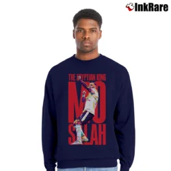 Men’s mo salah the egyptian king for Liverpool Fans and Soccer Lovers Crewneck Sweatshirt in navy | Cozy Fabric, Clean Style