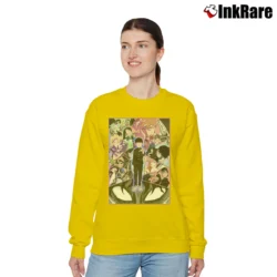 Women’s Mob Psycho 100 Anime Poster Relaxed Sweatshirt in yellow | Soft, Laid-Back Vibe