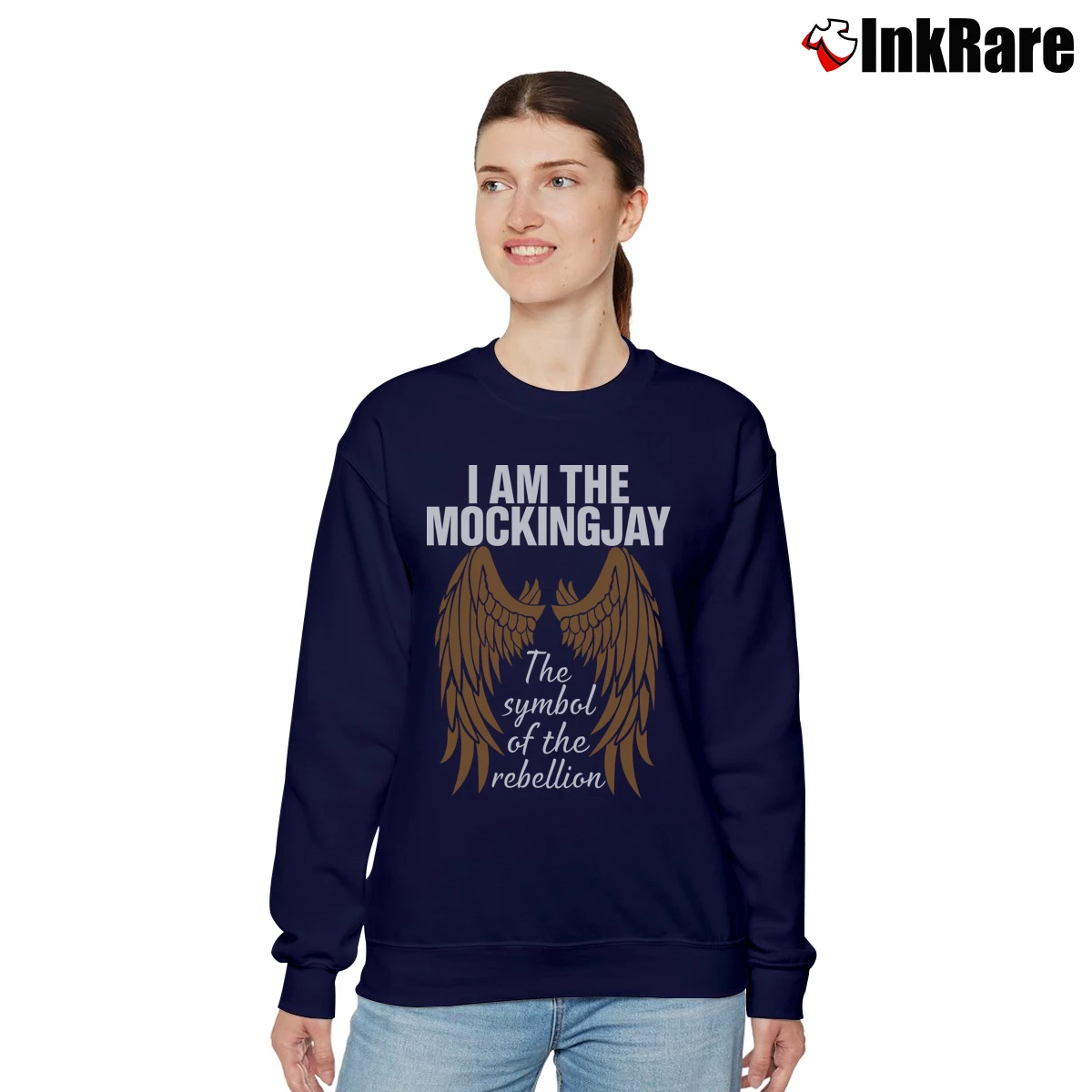 Women’s Mockingjay Hunger Games Quote Relaxed Sweatshirt in navy | Soft, Laid-Back Vibe