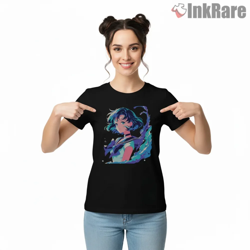 Modern Sailor Mercury Clean Portrait Shirt on black short sleeve shirt for women graphic tee