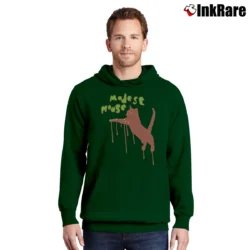 Men’s Modest Mouse Cat Y2K Band Pullover Hoodie in forest green | Cozy, Durable, Modern Fit