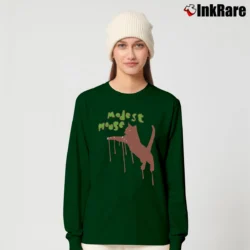 Women’s Modest Mouse Cat Y2K Band Long-Sleeve Top in forest green | Sleek, Versatile, All-Season