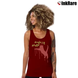 Women’s Modest Mouse Cat Y2K Band Tank Top in maroon | Lightweight, Movement-Friendly
