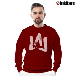 Men’s Moe Sargi Brush Logo Crewneck Sweatshirt in maroon | Cozy Fabric, Clean Style
