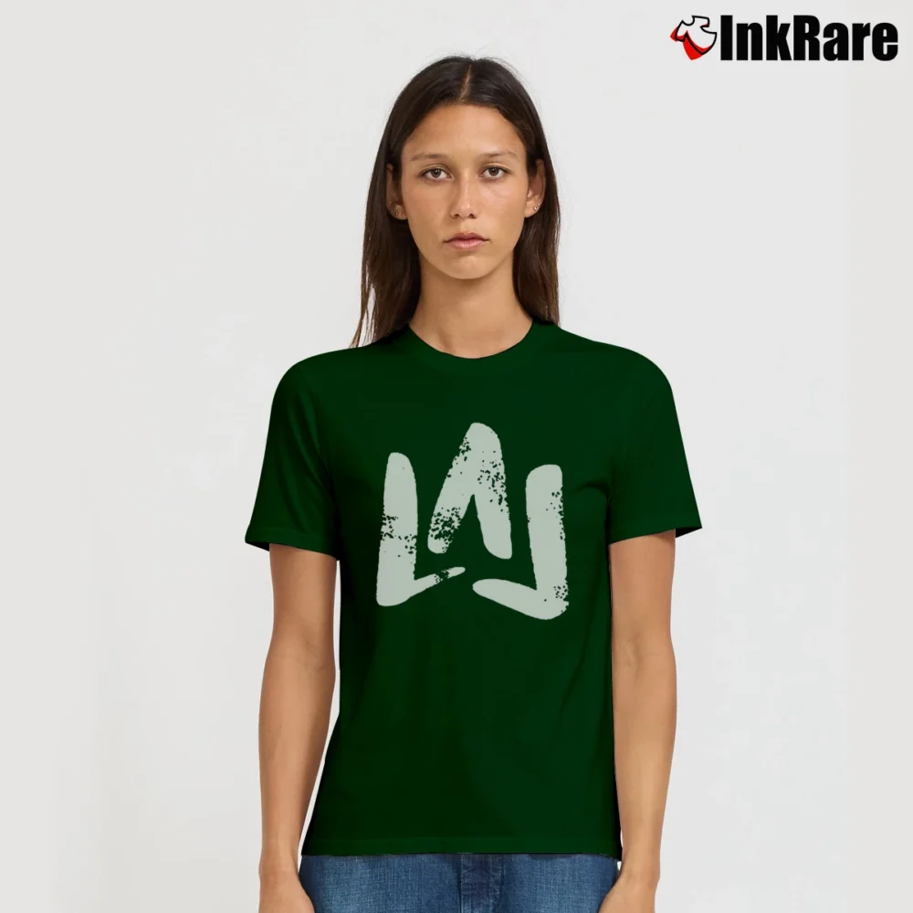 Women’s Moe Sargi Brush Logo Signature T-Shirt in forest green | Soft, Flattering Fit