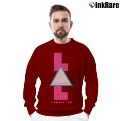 Men’s Moe Sargi Live A Little Logo Crewneck Sweatshirt in maroon | Cozy Fabric, Clean Style