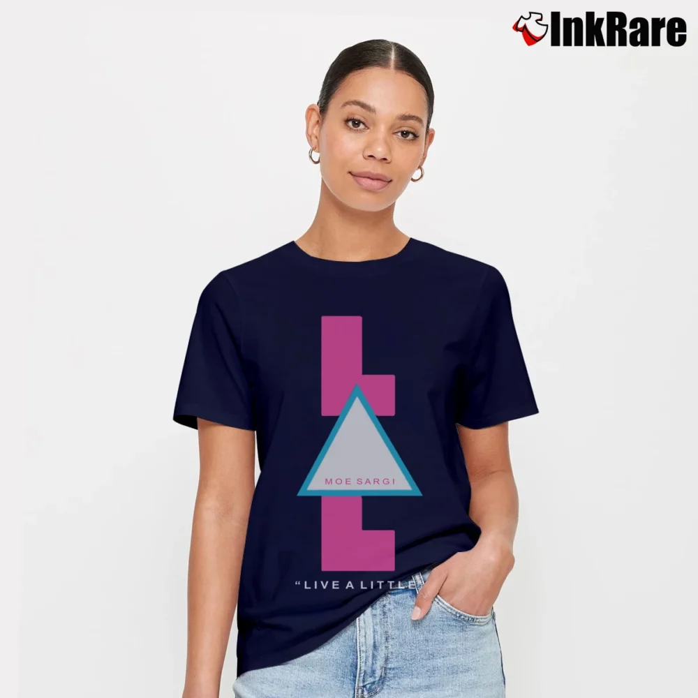 Women’s Moe Sargi Live A Little Logo Signature T-Shirt in navy | Soft, Flattering Fit