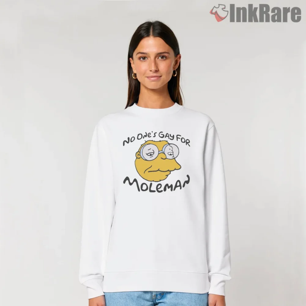 Moleman No Ones Gay For Moleman Sad Cartoon Shirt on graphic shirt for women graphic tee